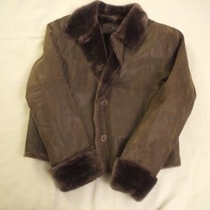 Roper Jacket Leather Bomber faux shearling